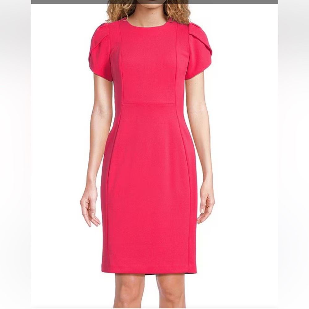 Calvin Klein Vibrant Pink Midi Dress